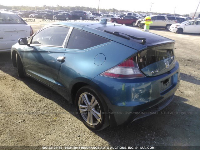 JHMZF1D68BS014633 - 2011 HONDA CR-Z EX BLUE photo 3