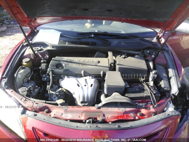 4T1BE46K37U022616 - 2007 TOYOTA CAMRY NEW GENERAT CE/LE/XLE/SE RED photo 10