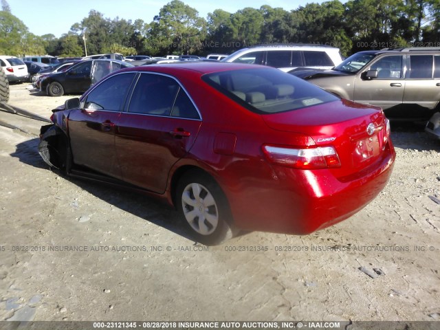 4T1BE46K37U022616 - 2007 TOYOTA CAMRY NEW GENERAT CE/LE/XLE/SE RED photo 3