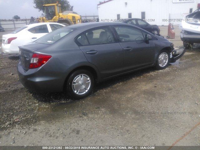 2HGFB2F6XCH325316 - 2012 HONDA CIVIC HF GRAY photo 4