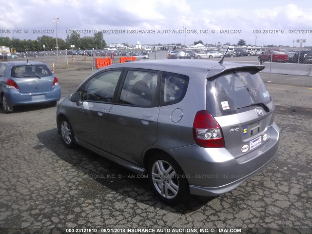 JHMGD38697S038658 - 2007 HONDA FIT S 银色 照片 3