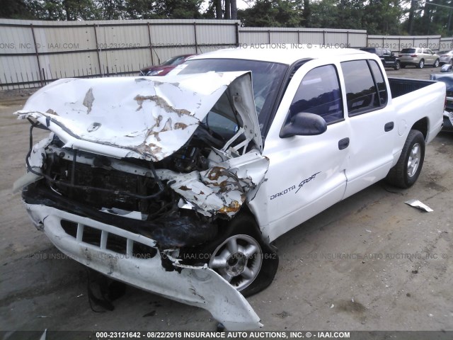 1B7GL2AX4YS623845 - 2000 DODGE DAKOTA QUAD WHITE photo 2