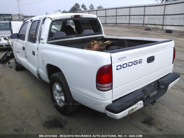 1B7GL2AX4YS623845 - 2000 DODGE DAKOTA QUAD WHITE photo 3