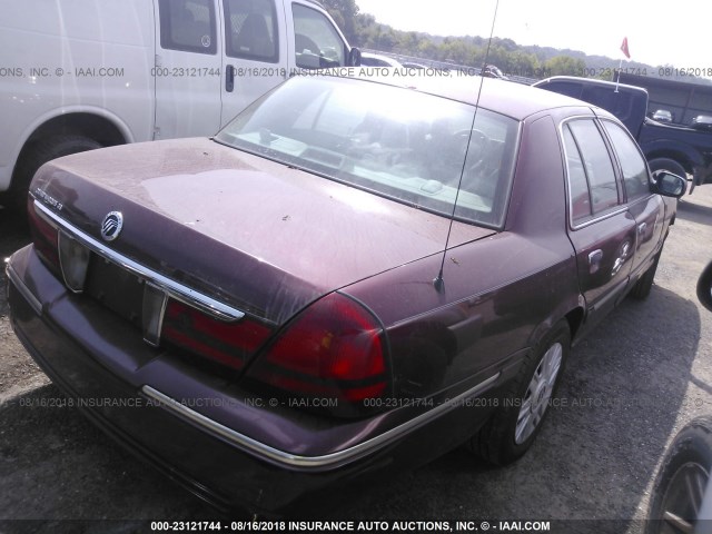 2MEFM74W95X600853 - 2005 MERCURY GRAND MARQUIS GS BURGUNDY photo 4