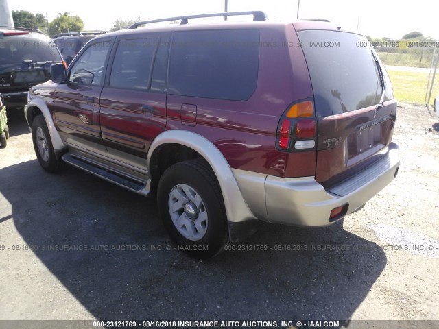 JA4LS31H21P050169 - 2001 MITSUBISHI MONTERO SPORT XLS MAROON photo 3