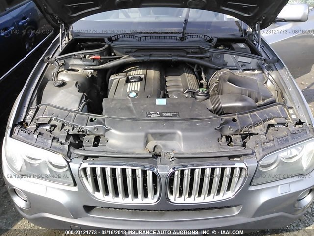 WBXPC93499WJ27514 - 2009 BMW X3 GRAY photo 10