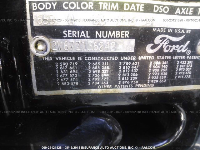 2W67Z136242 - 1962 FORD GALAXIE Սև լուսանկար 9