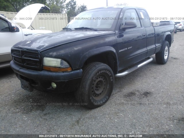 1B7GG32N32S591291 - 2002 DODGE DAKOTA SPORT/RT BLACK photo 2