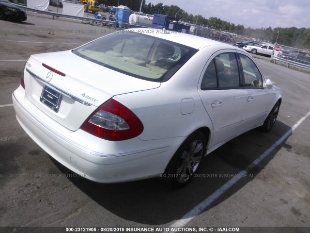 WDBUF87X89B421157 - 2009 MERCEDES-BENZ E 350 4MATIC WHITE photo 4