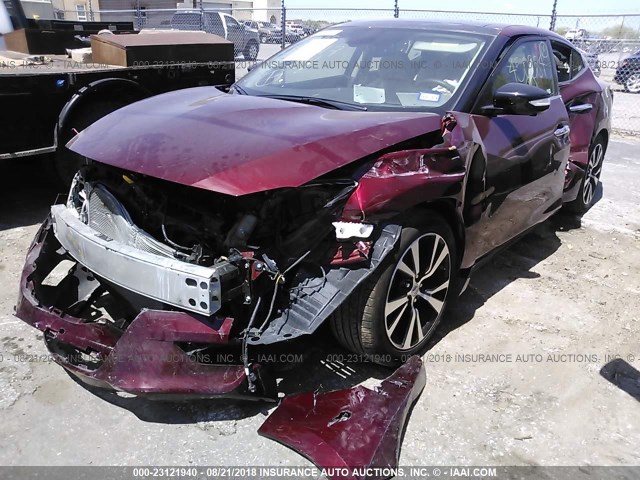 1N4AA6AP9HC450584 - 2017 NISSAN MAXIMA 3.5S/SV/SL/SR/PLAT MAROON photo 2