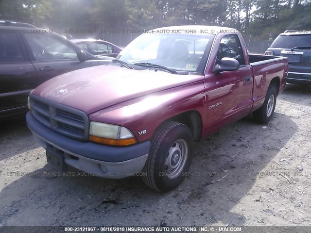 1B7GL26X1XS243272 - 1999 DODGE DAKOTA RED photo 2