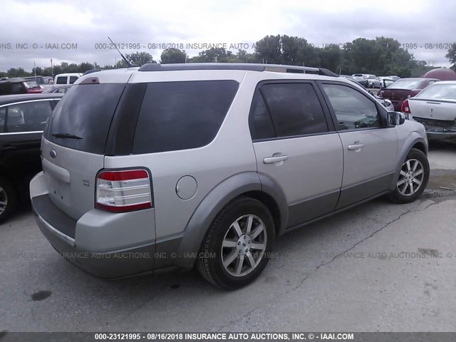 1FMDK05W28GA04011 - 2008 FORD TAURUS X SEL SILVER photo 4