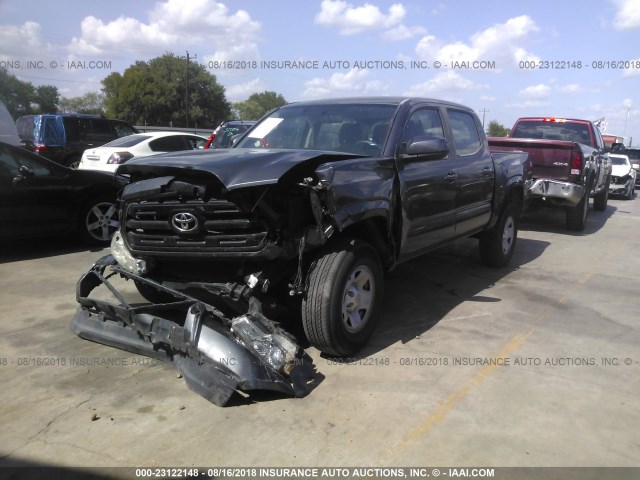 5TFAX5GN8GX053559 - 2016 TOYOTA Tacoma DOUBLE CAB/SR/SR5 GRAY photo 2