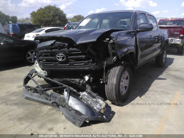 5TFAX5GN8GX053559 - 2016 TOYOTA Tacoma DOUBLE CAB/SR/SR5 GRAY photo 6