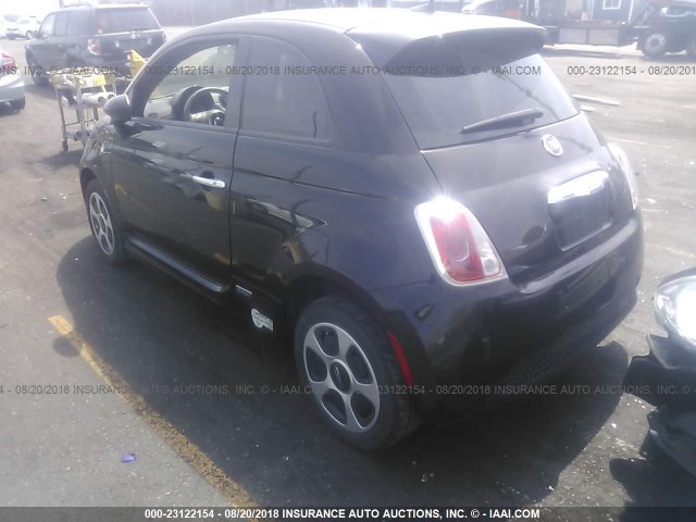 3C3CFFGE6GT201631 - 2016 FIAT 500 ELECTRIC BLACK photo 3