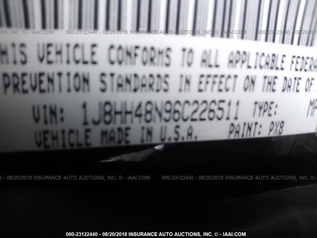 1J8HH48N96C226511 - 2006 JEEP COMMANDER BLACK photo 9