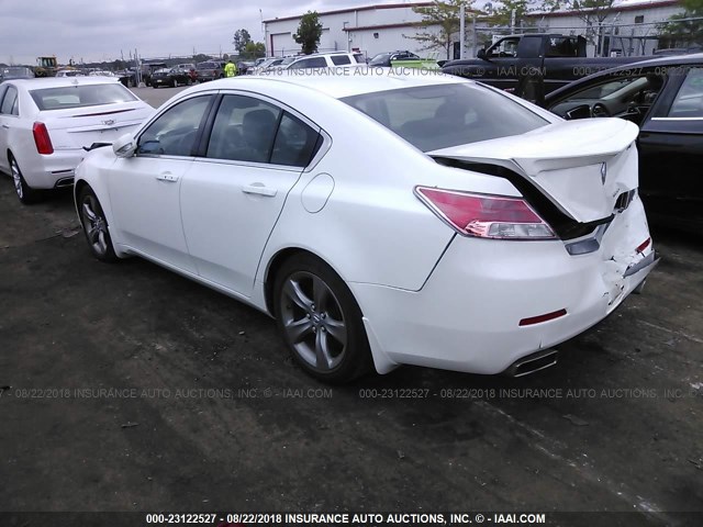 19UUA9F57DA000892 - 2013 ACURA TL TECH WHITE photo 3