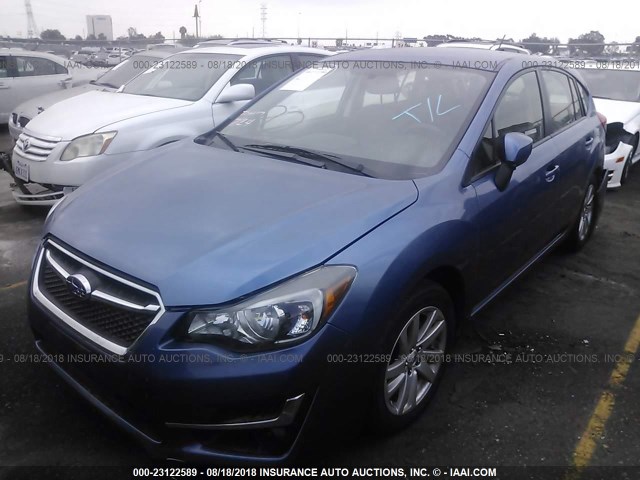 JF1GPAC60F8301741 - 2015 SUBARU IMPREZA PREMIUM BLUE photo 2