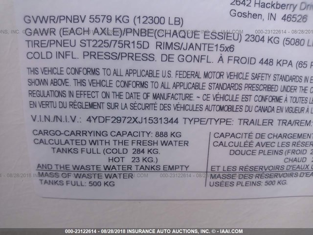 4YDF2972XJ1531344 - 2018 KEYSTONE SPRINTER TAN photo 9