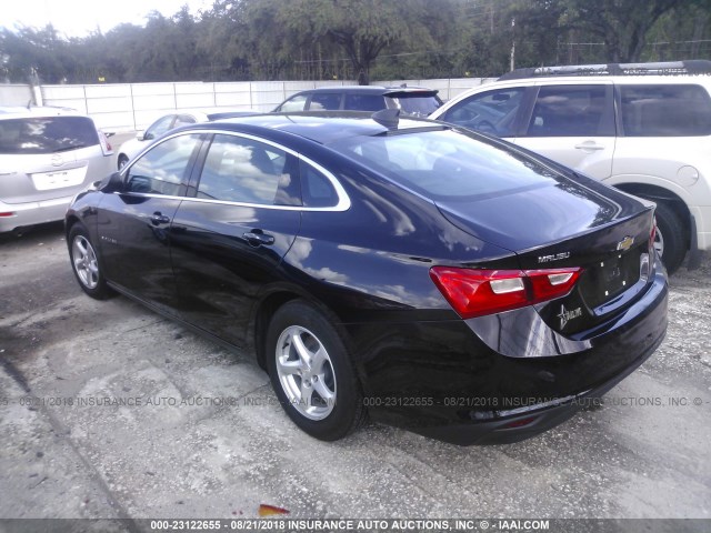 1G1ZB5ST8HF203774 - 2017 CHEVROLET MALIBU LS BLACK photo 3