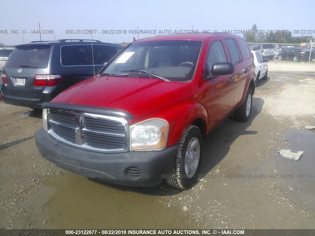 1D4HB38N84F200404 - 2004 DODGE DURANGO ST RED photo 2