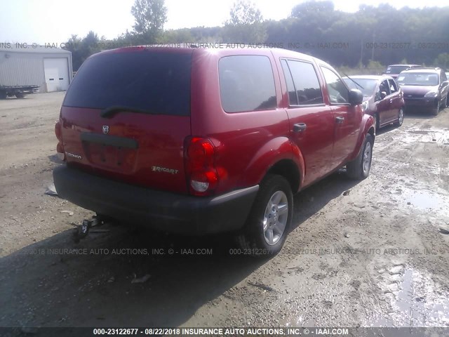 1D4HB38N84F200404 - 2004 DODGE DURANGO ST RED photo 4