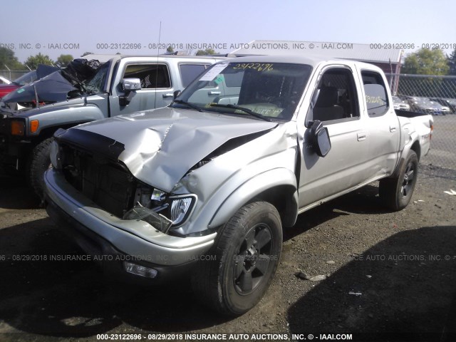 5TEHN72N64Z409048 - 2004 TOYOTA TACOMA DOUBLE CAB SILVER photo 2