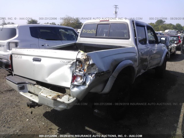 5TEHN72N64Z409048 - 2004 TOYOTA TACOMA DOUBLE CAB SILVER photo 4