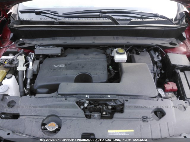 5N1DR2MM6HC697017 - 2017 NISSAN PATHFINDER S/SV/SL/PLATINUM RED photo 10