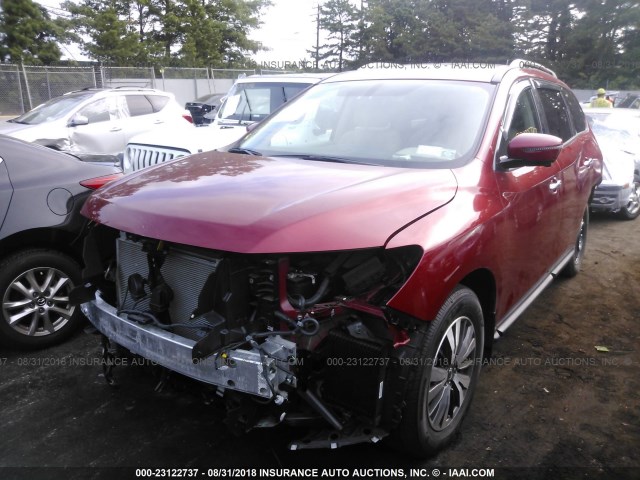 5N1DR2MM6HC697017 - 2017 NISSAN PATHFINDER S/SV/SL/PLATINUM RED photo 2