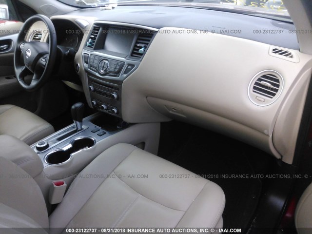 5N1DR2MM6HC697017 - 2017 NISSAN PATHFINDER S/SV/SL/PLATINUM RED photo 5