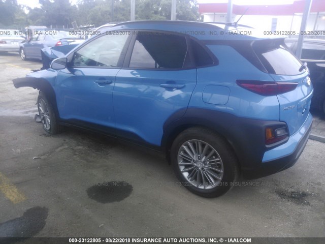 KM8K22AA4JU146140 - 2018 HYUNDAI KONA SEL BLUE photo 3