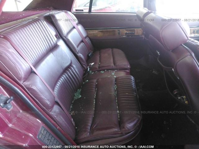 1G4CW53L8M1673581 - 1991 BUICK PARK AVENUE  MAROON photo 8