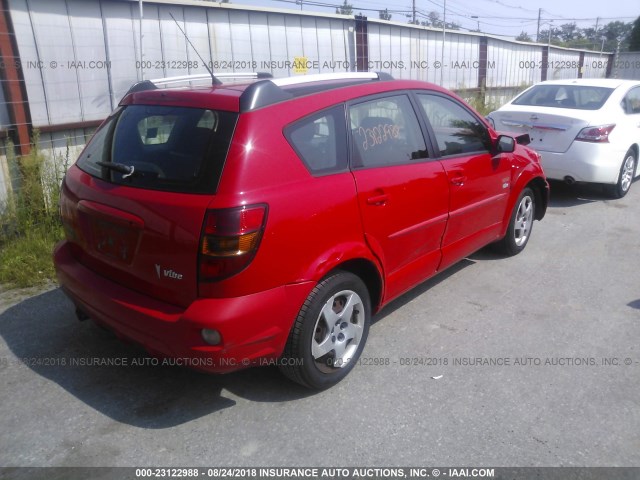 5Y2SL63805Z451159 - 2005 PONTIAC VIBE RED photo 4