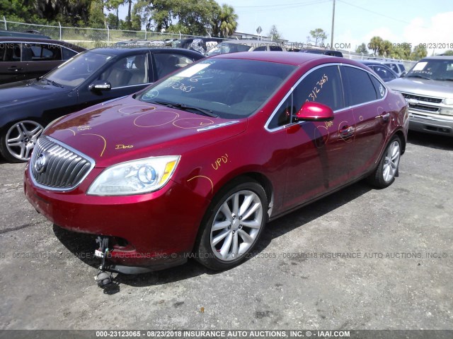 1G4PP5SK3D4150412 - 2013 BUICK VERANO RED photo 2