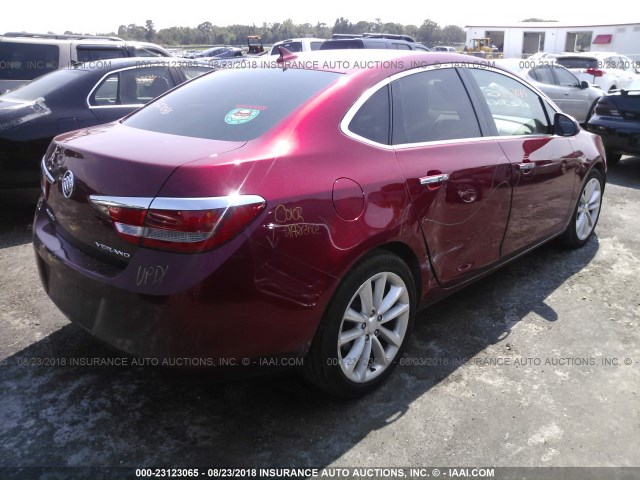 1G4PP5SK3D4150412 - 2013 BUICK VERANO RED photo 4