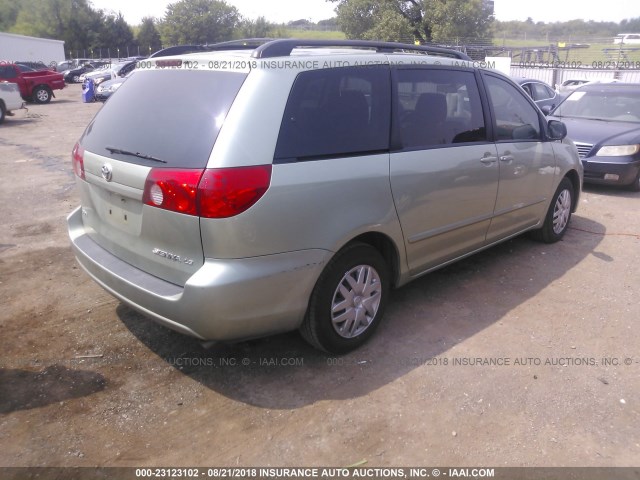 5TDZK23C19S286566 - 2009 TOYOTA SIENNA CE/LE GREEN photo 4