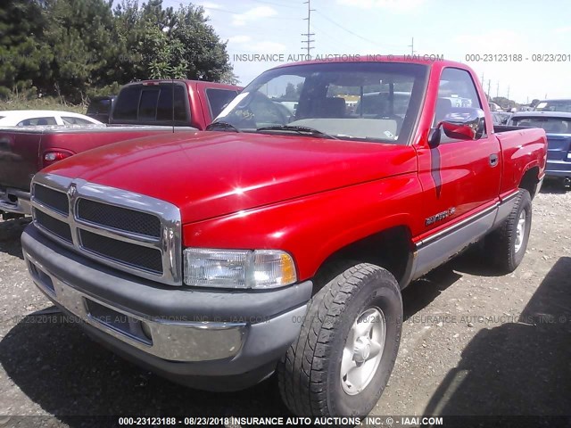 1B7HF16Y5TJ197993 - 1996 DODGE RAM 1500 RED photo 2