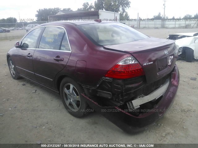 JHMCN36436C002017 - 2006 HONDA ACCORD HYBRID BURGUNDY photo 3