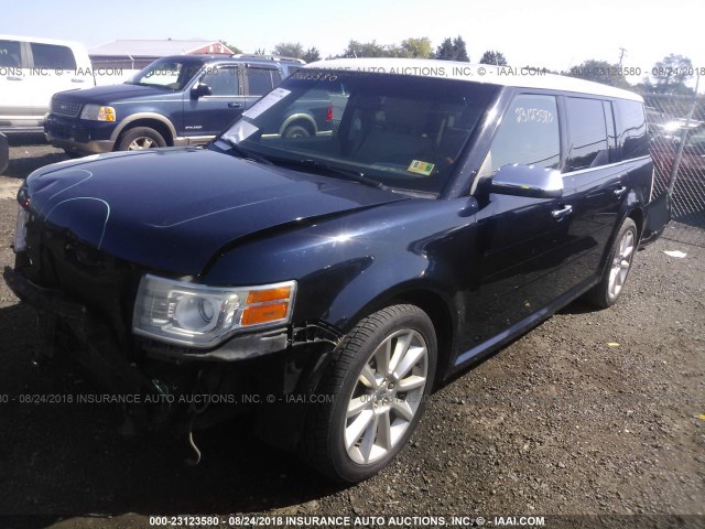 2FMGK5DC1ABA82164 - 2010 FORD FLEX LIMITED BLUE photo 2