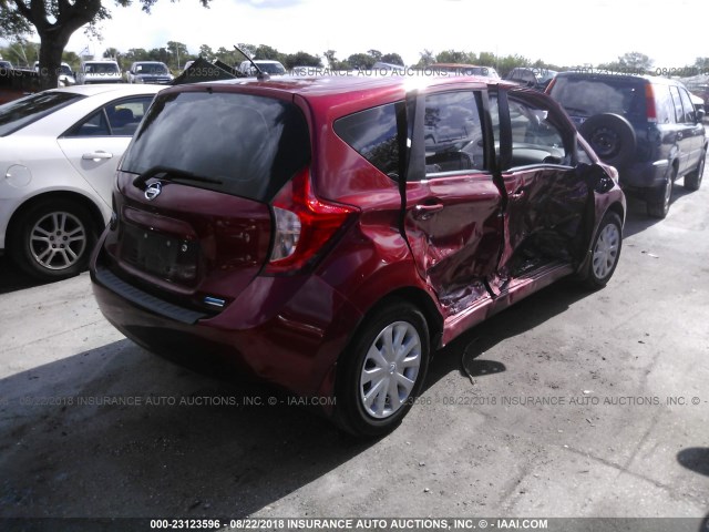 3N1CE2CPXFL444164 - 2015 NISSAN VERSA NOTE S/S PLUS/SV/SL/SR RED photo 4