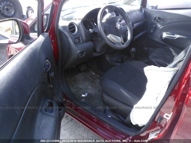 3N1CE2CPXFL444164 - 2015 NISSAN VERSA NOTE S/S PLUS/SV/SL/SR RED photo 5