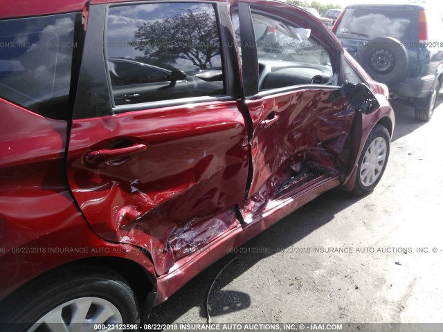 3N1CE2CPXFL444164 - 2015 NISSAN VERSA NOTE S/S PLUS/SV/SL/SR RED photo 6