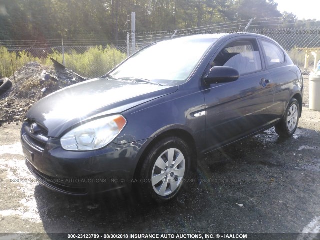 KMHCM36C39U112359 - 2009 HYUNDAI ACCENT GS BLUE photo 2