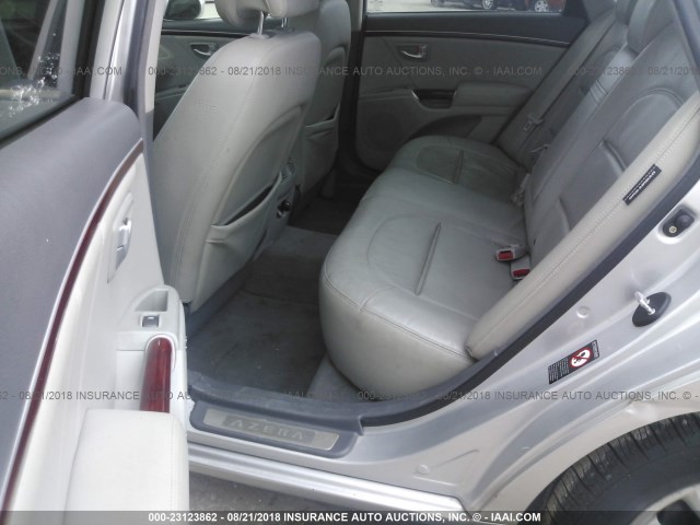 KMHFC46F28A306459 - 2008 HYUNDAI AZERA SE/LIMITED SILVER photo 8