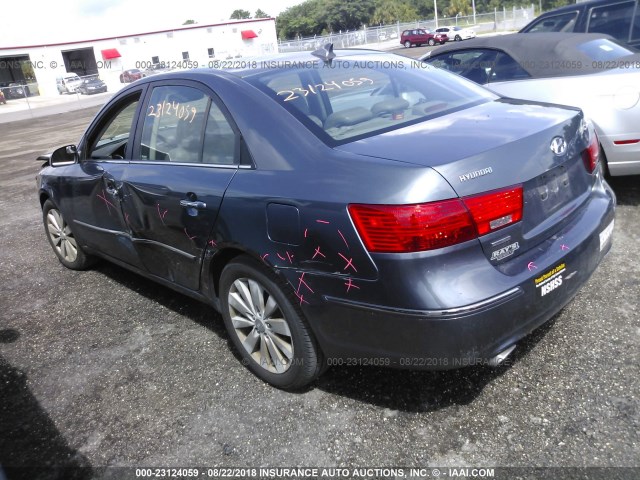 5NPEU46F29H545355 - 2009 HYUNDAI SONATA SE/LIMITED BLUE photo 3