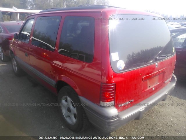 2P4GH45R9RR747701 - 1994 PLYMOUTH VOYAGER SE RED photo 3