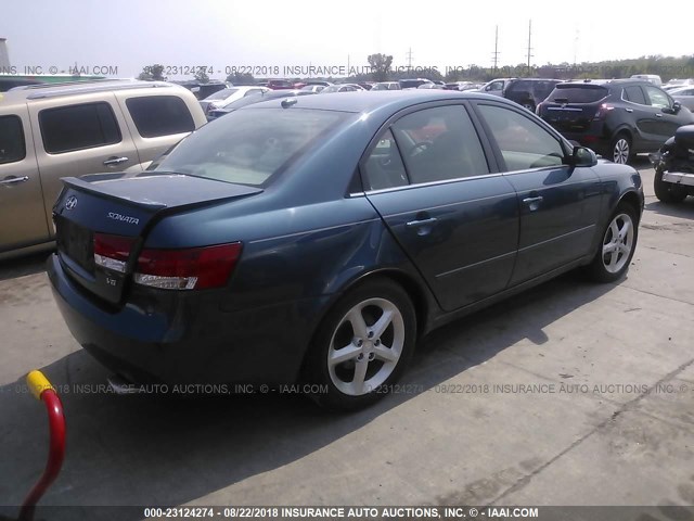 5NPEU46F48H346371 - 2008 HYUNDAI SONATA SE/LIMITED BLUE photo 4