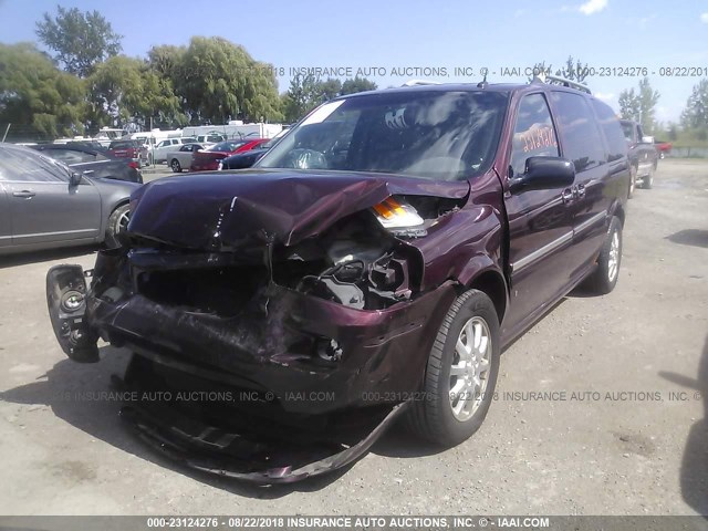 5GADV33116D154664 - 2006 BUICK TERRAZA CXL BURGUNDY photo 2