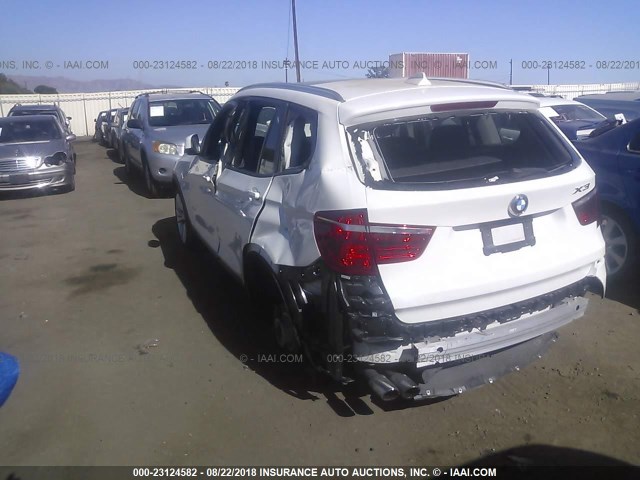 5UXWX9C50G0D68272 - 2016 BMW X3 XDRIVE28I WHITE photo 3